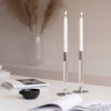 Orrefors Giftware Orrefors Lumiere Candlestick Silver Medium - Set of 2