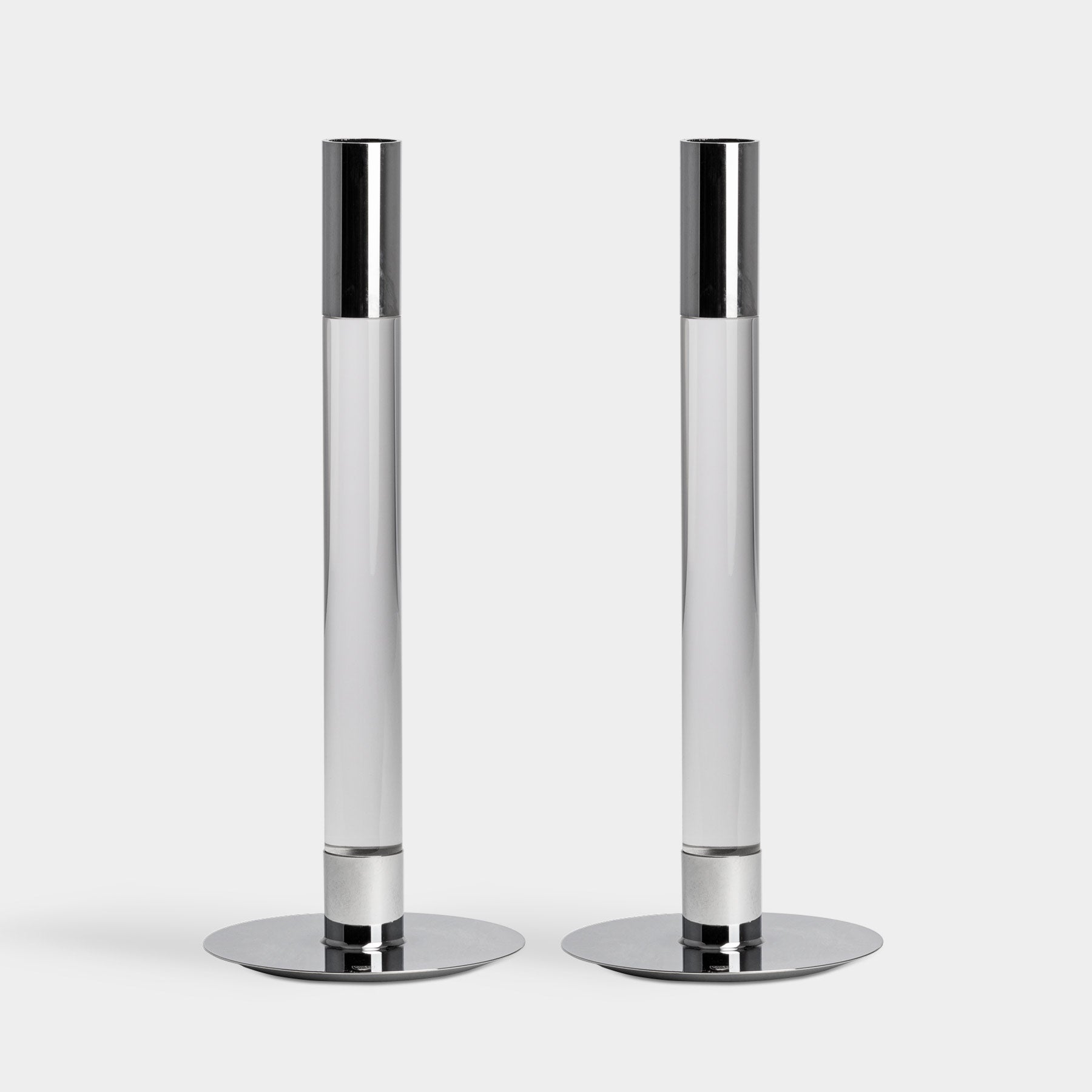 Orrefors Giftware Orrefors Lumiere Candlestick Silver Medium - Set of 2