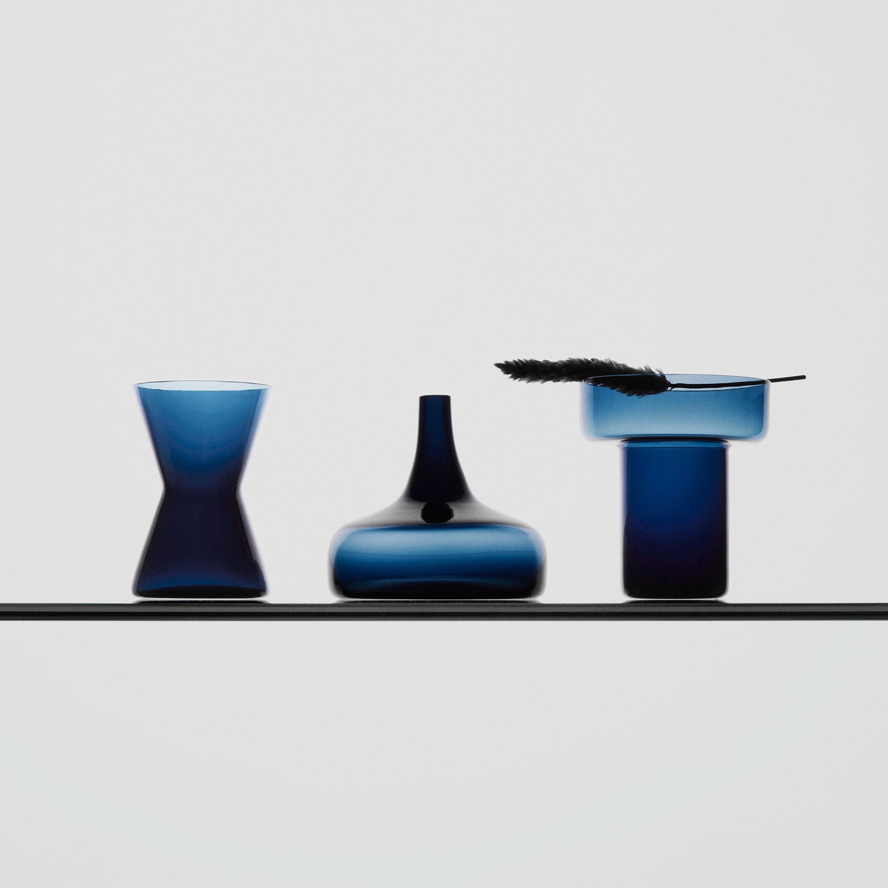 Orrefors Giftware Orrefors Midsummer Vases Midnight Blue Mini Set Of 7 Ltd