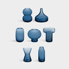 Orrefors Giftware Orrefors Midsummer Vases Midnight Blue Mini Set Of 7 Ltd