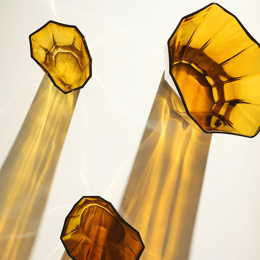 Orrefors Art Glass Orrefors Reed Vase Amber Large