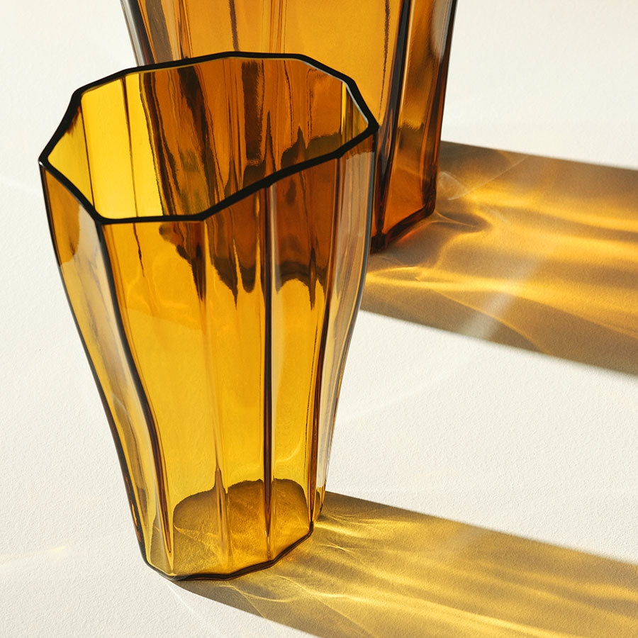 Orrefors Giftware Orrefors Reed Vase Amber Medium