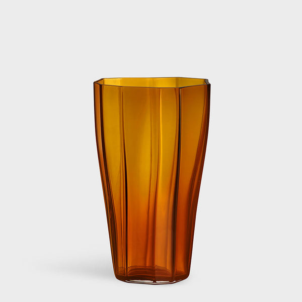 Orrefors Giftware Orrefors Reed Vase Amber Medium