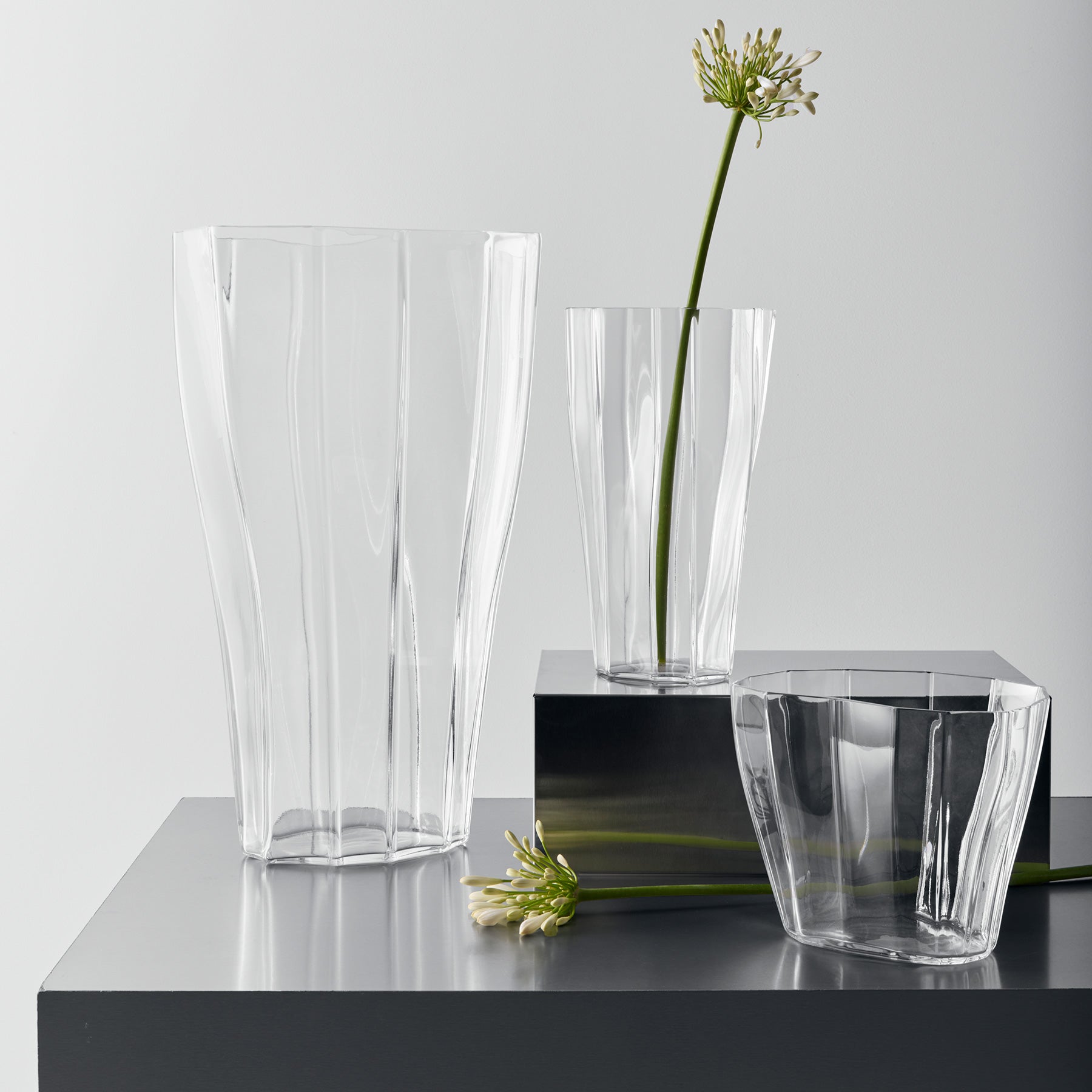Orrefors Art Glass Orrefors Reed Vase Clear Medium