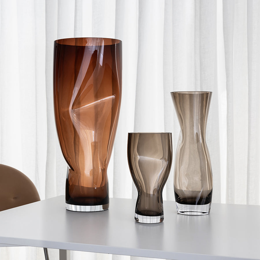 Orrefors Giftware Orrefors Squeeze Vase Sunset Brown XL