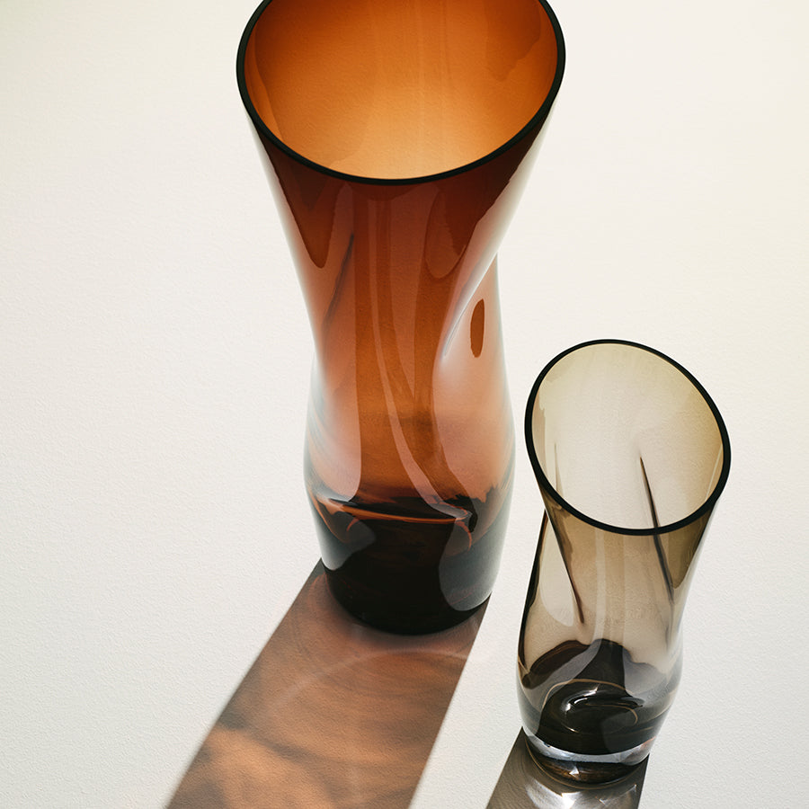 Orrefors Giftware Orrefors Squeeze Vase Sunset Brown XL