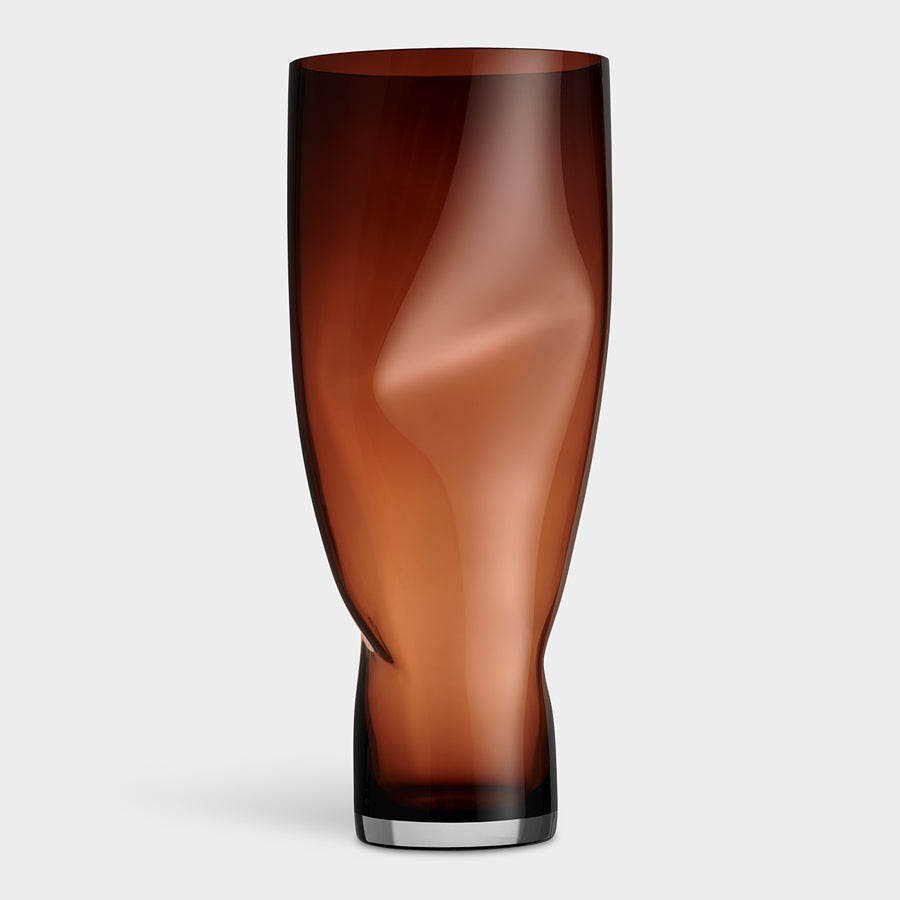 Orrefors Giftware Orrefors Squeeze Vase Sunset Brown XL