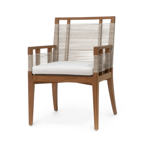 Palecek Furniture I/O SAILCLOTH SALT 64 / Motor Freight - Rate TBQ Palecek Amalfi Outdoor Teak Arm Chair