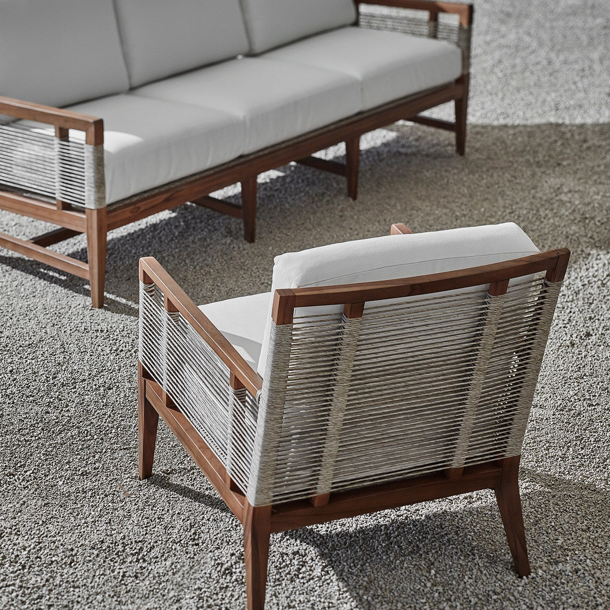 Palecek Furniture I/O SAILCLOTH SALT 64 / Motor Freight - Rate TBQ Palecek Amalfi Outdoor Teak Sofa