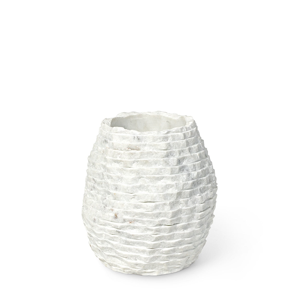 Palecek Home Decor Palecek Ambrose Chiseled Marble Vase, Short