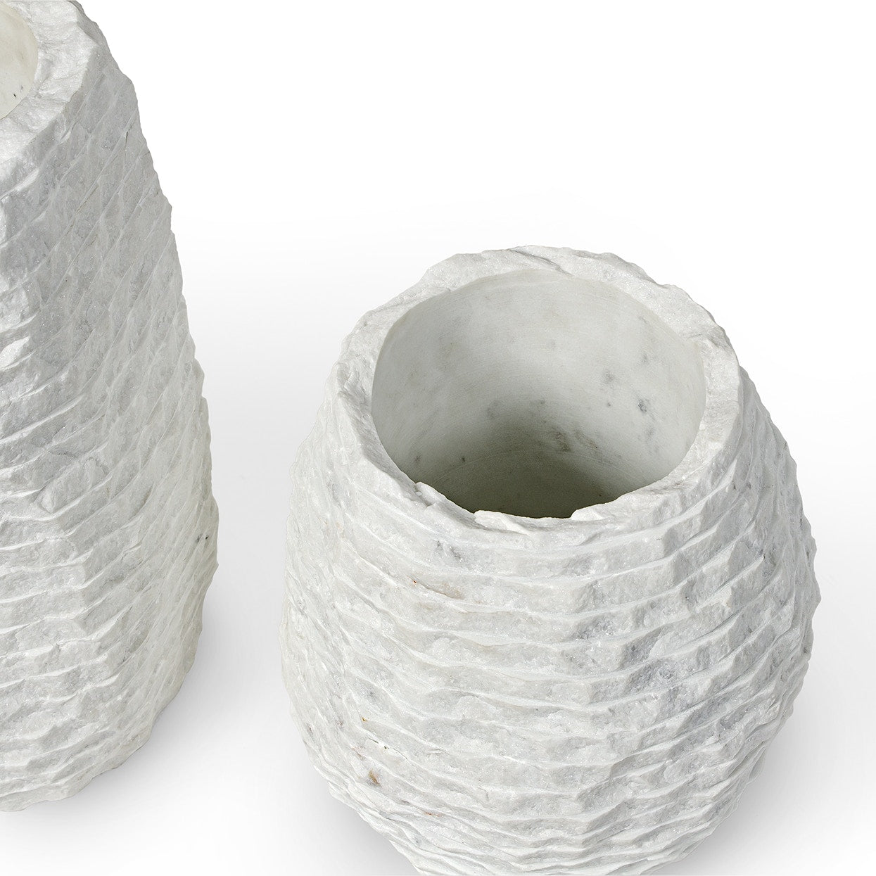 Palecek Home Decor Palecek Ambrose Chiseled Marble Vase, Short