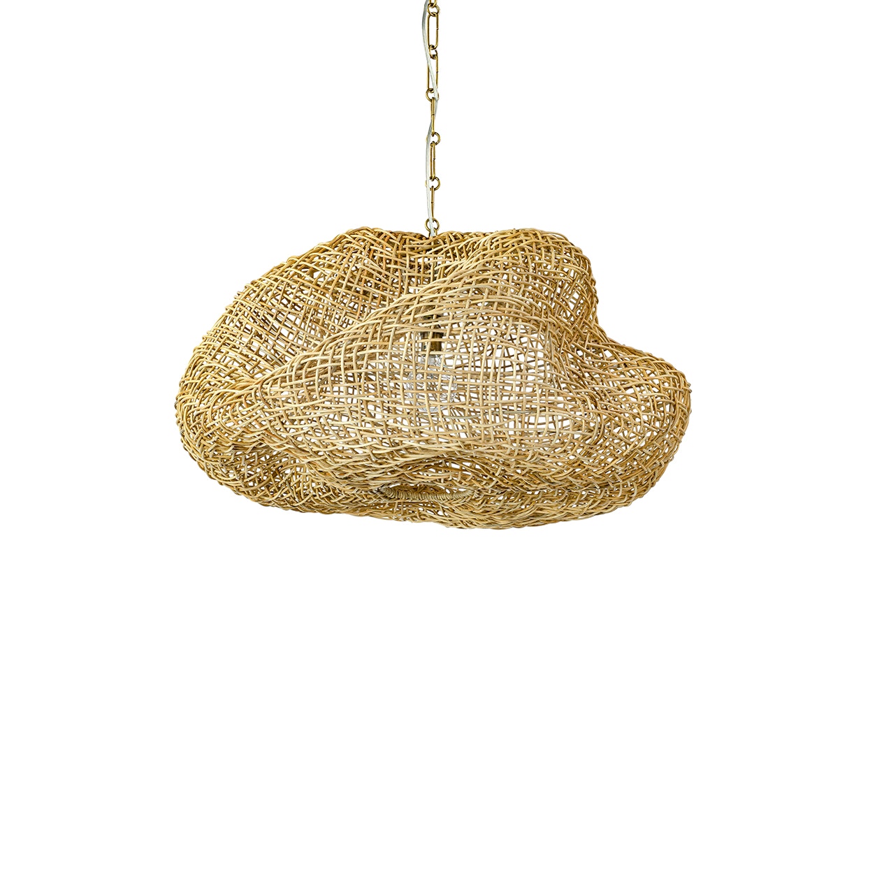 Palecek Lighting Palecek Andorra Wicker Pendant, Small Natural