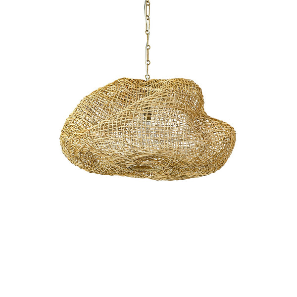 Palecek Lighting Palecek Andorra Wicker Pendant, Small Natural