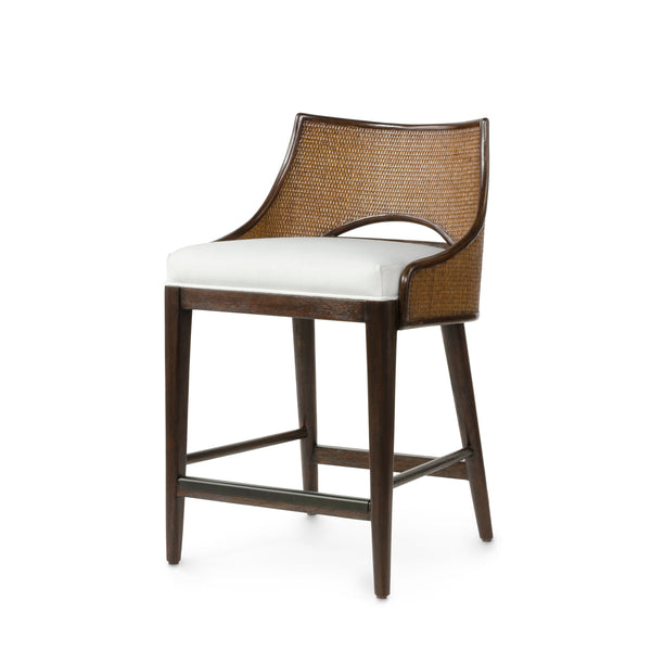 Palecek Furniture I/O BASKET WEAVE 4J / Motor Freight - Rate TBQ Palecek Avalon 24" Counter Stool, Dark Walnut