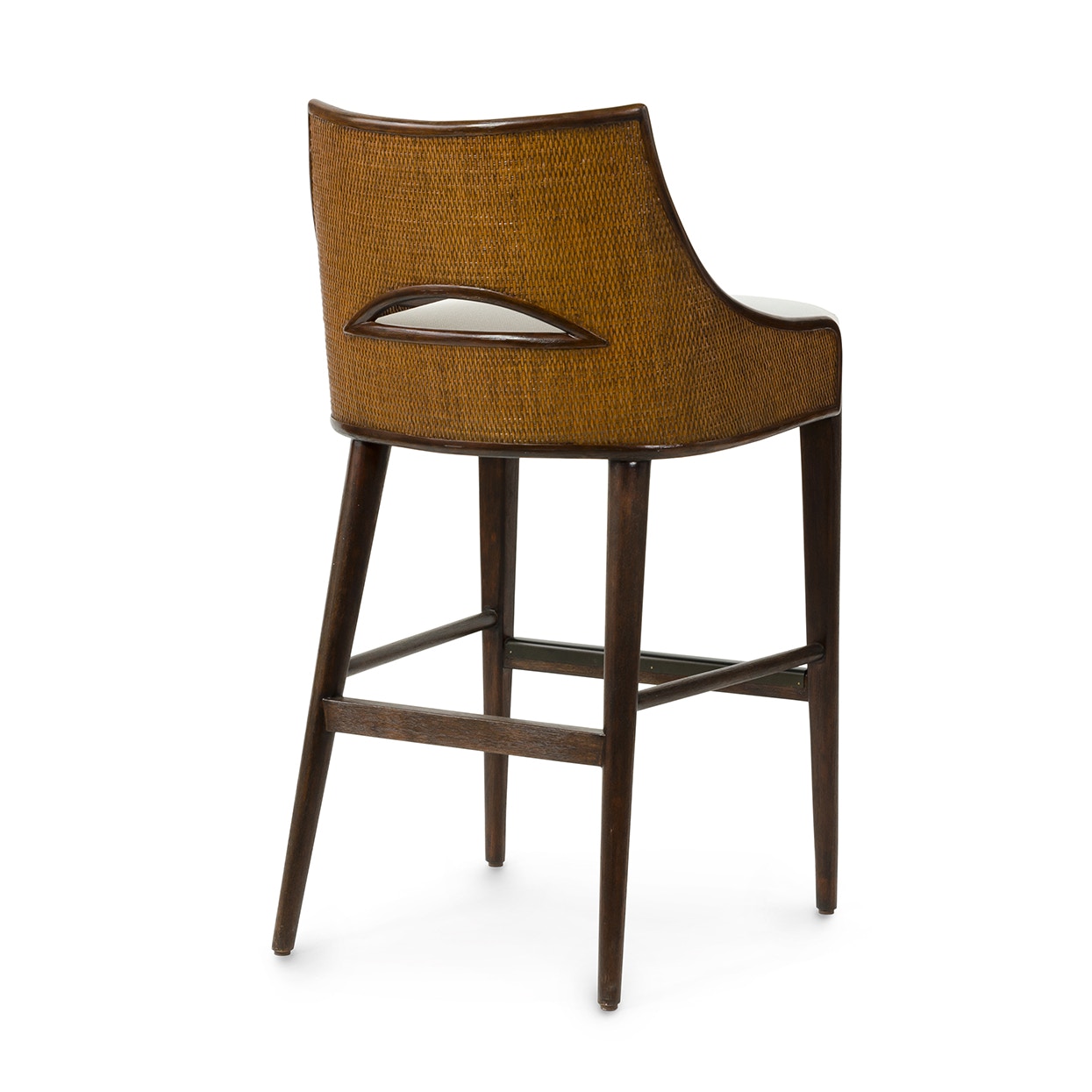 Palecek Furniture I/O BASKET WEAVE 4J / Motor Freight - Rate TBQ Palecek Avalon 30" Barstool, Dark Walnut