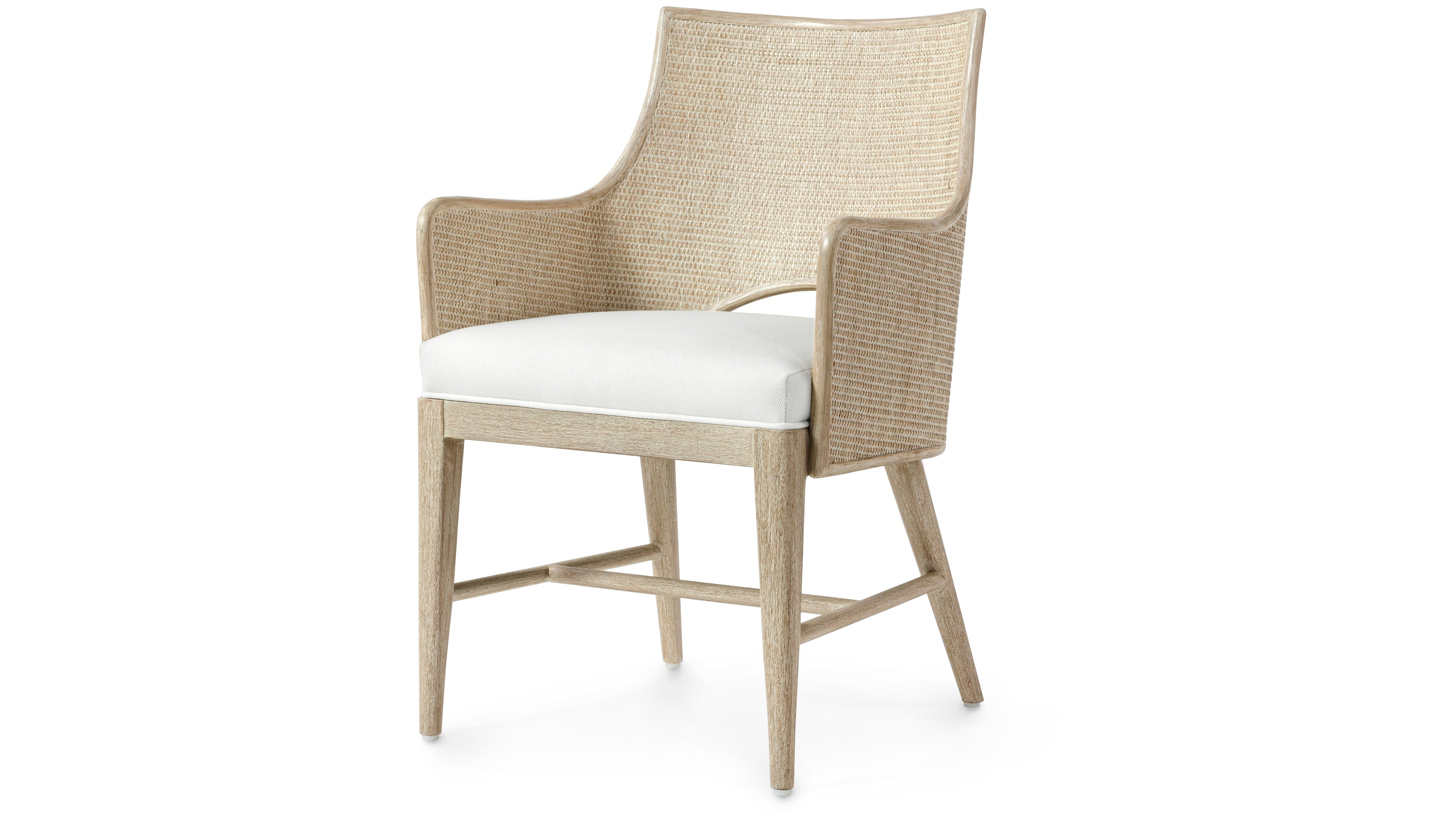 Palecek Furniture I/O BASKET WEAVE 4J / Motor Freight - Rate TBQ Palecek Avalon Arm Chair, Cerused White