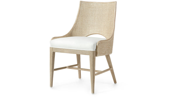 Palecek Furniture I/O BASKET WEAVE 4J / Motor Freight - Rate TBQ Palecek Avalon Side Chair, Cerused White