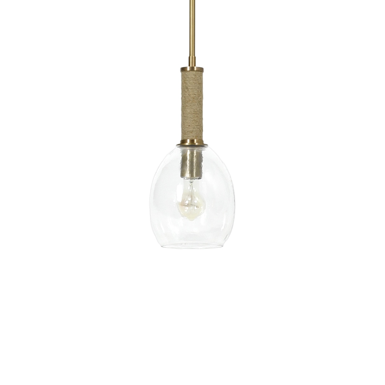Palecek Lighting Palecek Bronson Glass Pendant, Brass