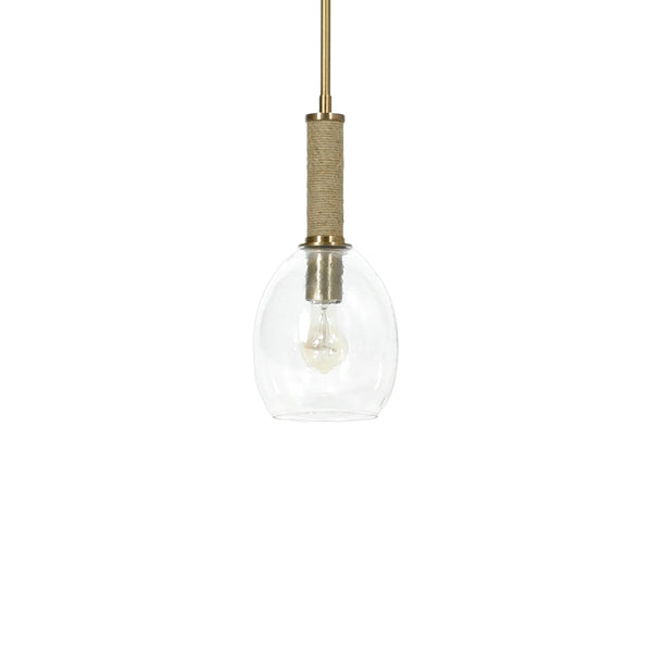 Palecek Lighting Palecek Bronson Glass Pendant, Brass