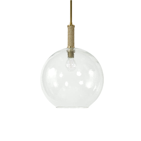 Palecek Lighting Palecek Bronson Glass Pendant Large Globe, Brass