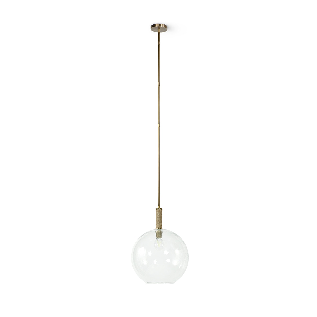 Palecek Lighting Palecek Bronson Glass Pendant Large Globe, Brass