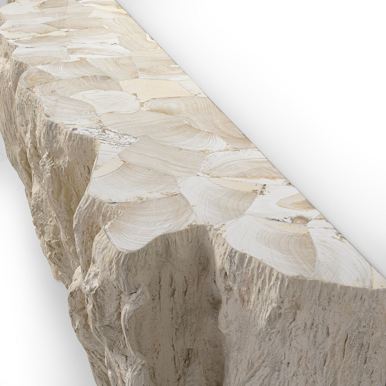 Palecek Furniture Default Title / Motor Freight - Rate TBQ Palecek Camilla Fossilized Clam Console Table, Long