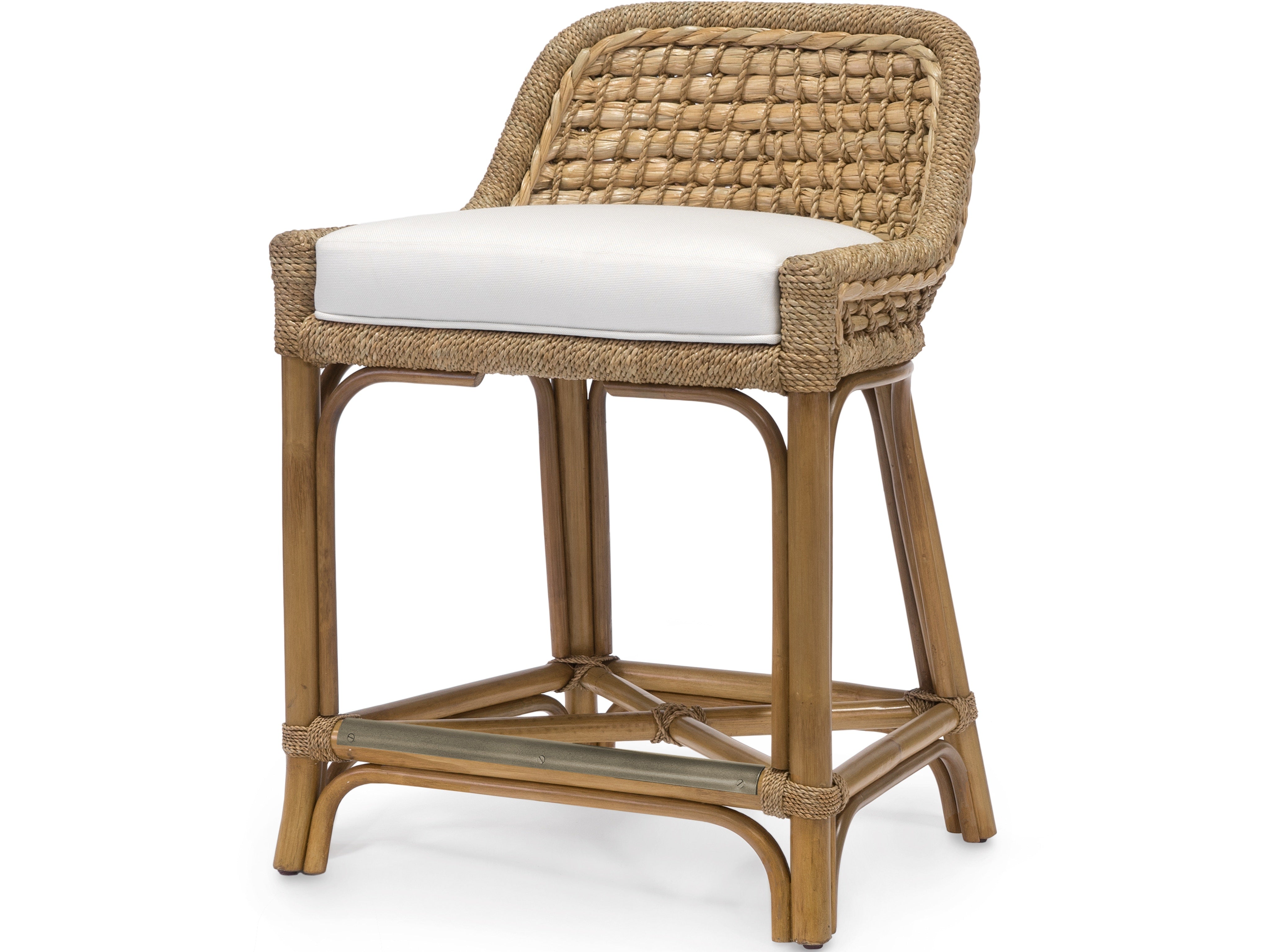 Palecek Furniture I/O SAILCLOTH SALT 64 / Motor Freight - Rate TBQ Palecek Capitola 24" Counter Stool, Natural