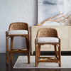 Palecek Furniture I/O SAILCLOTH SALT 64 / Motor Freight - Rate TBQ Palecek Capitola 24" Counter Stool, Natural