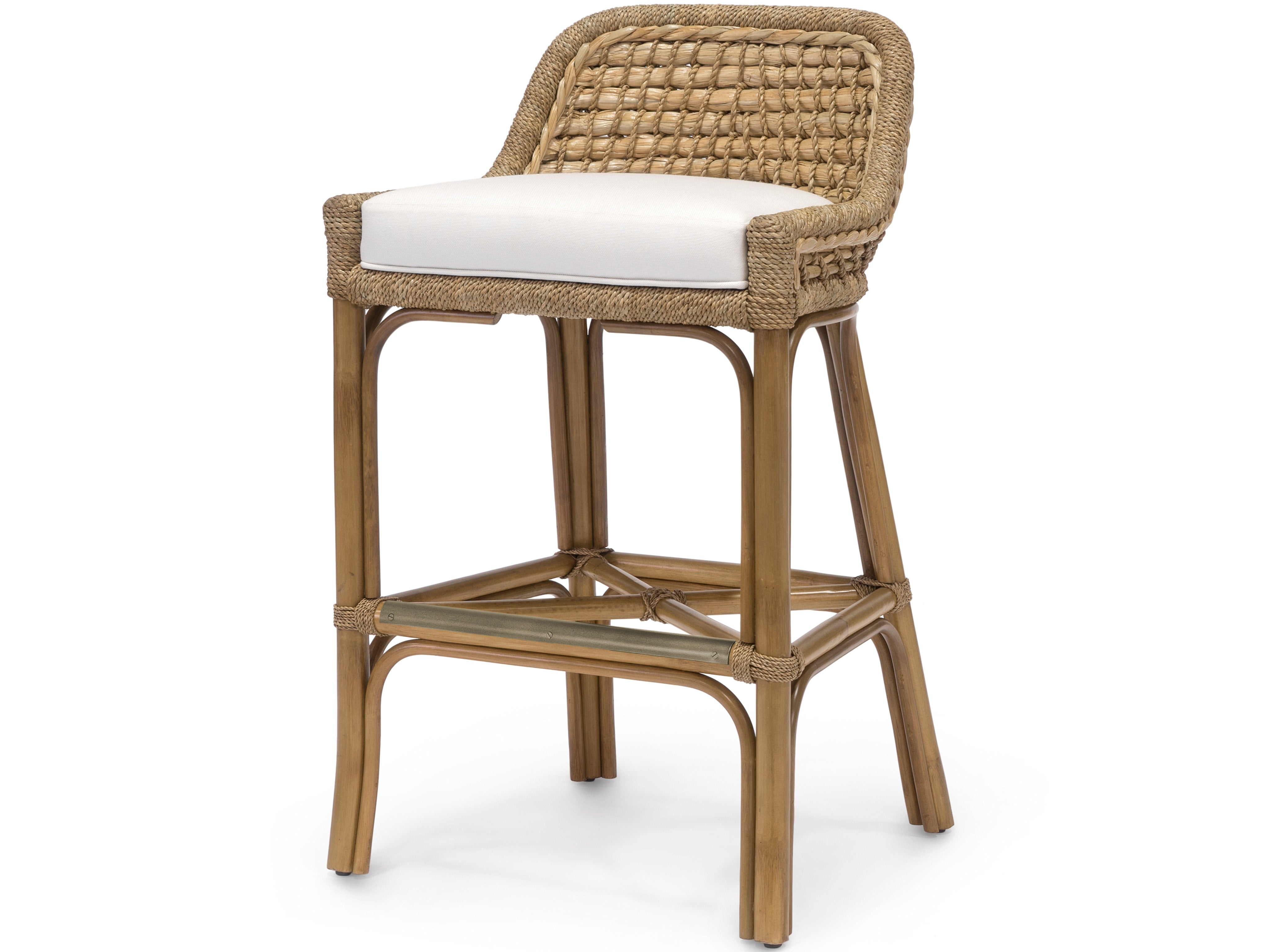 Palecek Furniture I/O SAILCLOTH SALT 64 / Motor Freight - Rate TBQ Palecek Capitola 30" Barstool, Natural