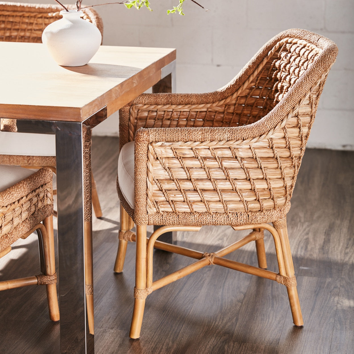 Palecek Furniture I/O SAILCLOTH SALT 64 / Motor Freight - Rate TBQ Palecek Capitola Arm Chair, Natural