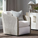 Palecek Furniture I/O BASKET WEAVE 4J / Motor Freight - Rate TBQ Palecek Carmine Swivel Lounge Chair, Fog White