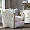 Palecek Furniture I/O BASKET WEAVE 4J / Motor Freight - Rate TBQ Palecek Carmine Swivel Lounge Chair, Fog White
