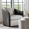 Palecek Furniture I/O TEXTURED SNOW 4T / Motor Freight - Rate TBQ Palecek Carmine Swivel Lounge Chair, Mocha Wash