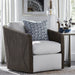 Palecek Furniture I/O TEXTURED SNOW 4T / Motor Freight - Rate TBQ Palecek Carmine Swivel Lounge Chair, Mocha Wash