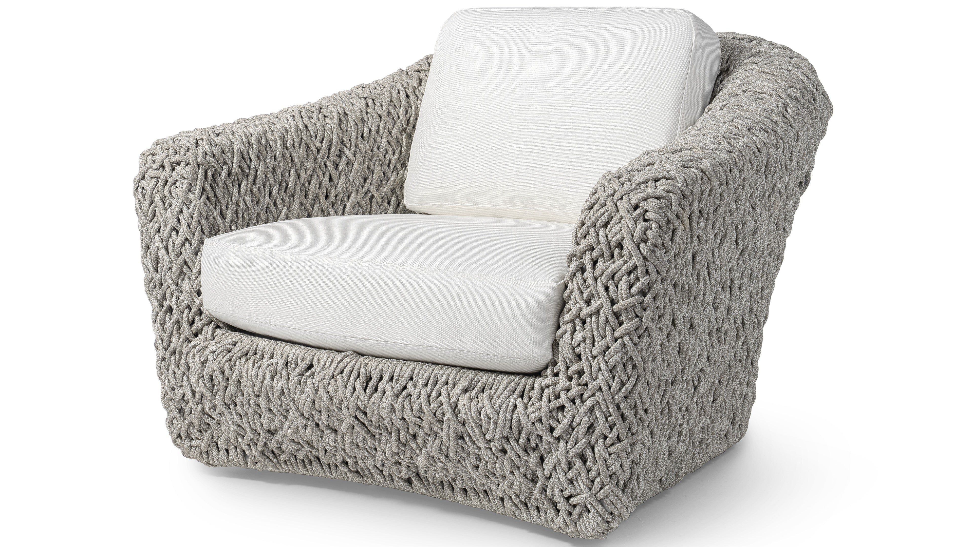 Palecek Furniture I/O BASKET WEAVE 4J / Motor Freight - Rate TBQ Palecek Carter Outdoor Swivel Lounge Chair, Grey