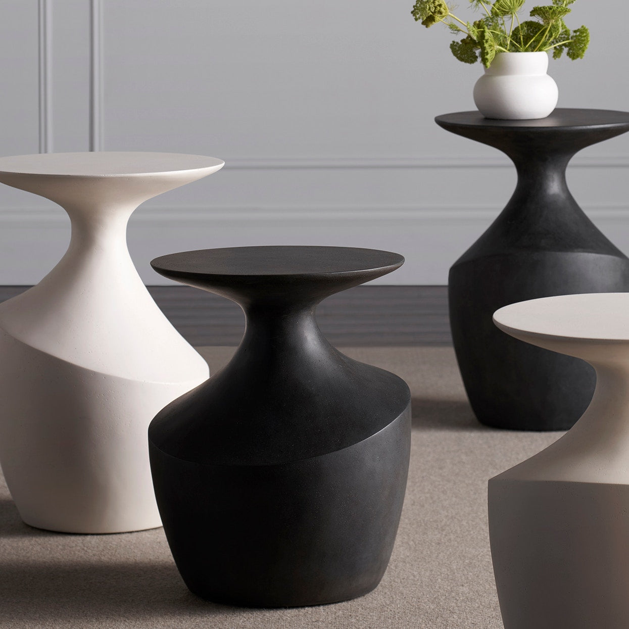 Palecek Furniture Palecek Chelsea Outdoor Side Table Tall, Charcoal
