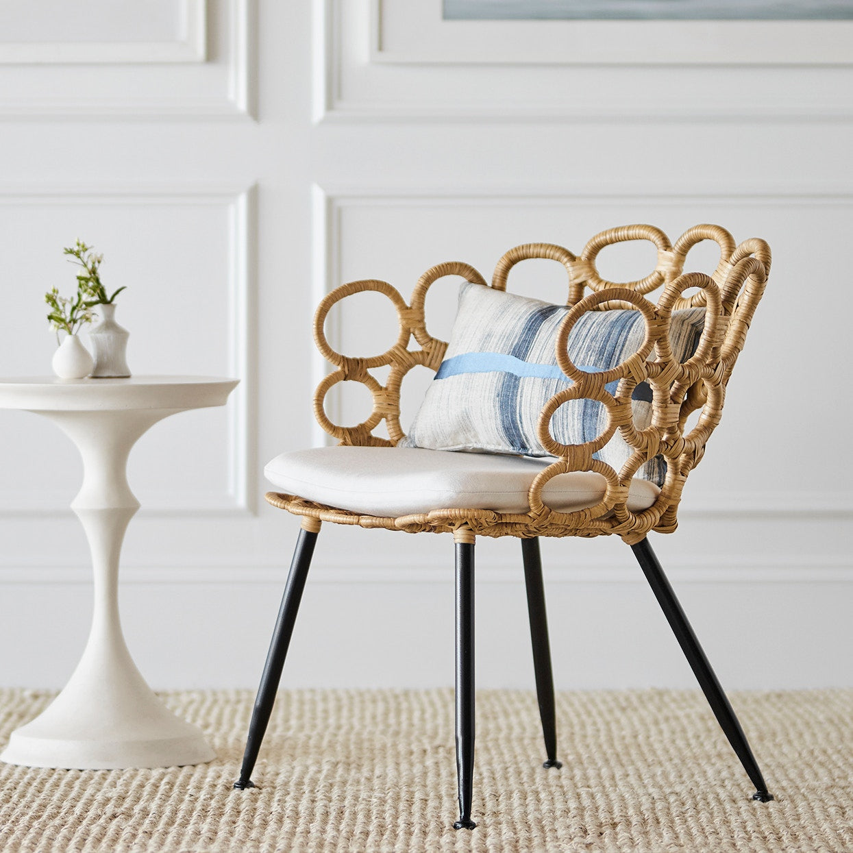 Palecek Furniture I/O SAILCLOTH SALT 64 / Motor Freight - Rate TBQ Palecek Ella Occasional Chair Natural