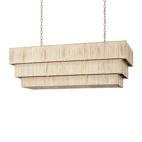 Palecek Lighting Default Title / Motor Freight - Rate TBQ Palecek Everly Rectangular Chandelier, Natural