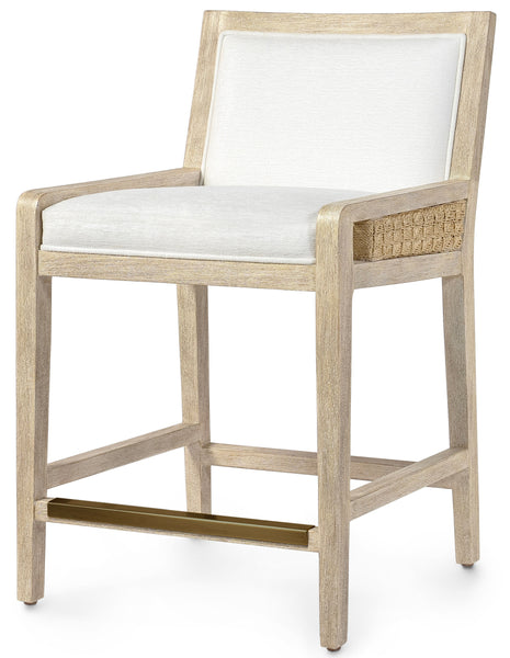 Palecek Furniture I/O OYSTER CHENILLE 4K / Motor Freight - Rate TBQ Palecek Fairwater 24" Counter Stool