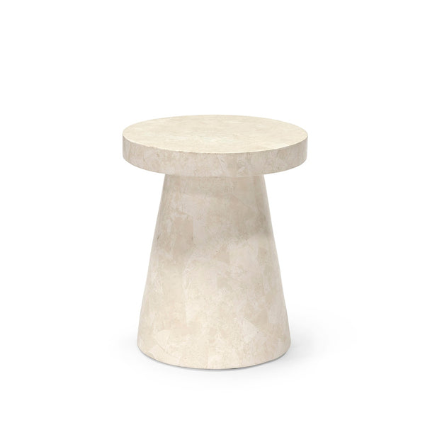 Palecek Furniture Palecek Foley Stone Outdoor Side Table Short White