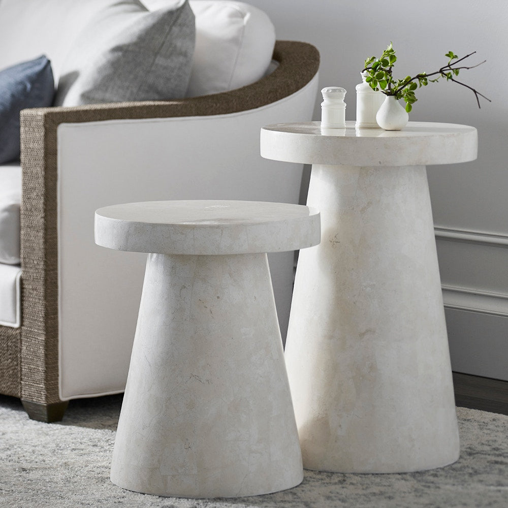 Palecek Furniture Palecek Foley Stone Outdoor Side Table White