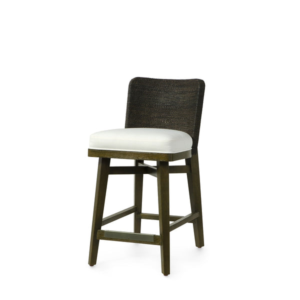 Palecek Furniture I/O BASKET WEAVE 4J / Motor Freight - Rate TBQ Palecek Francis 24" Counter Stool, Charcoal