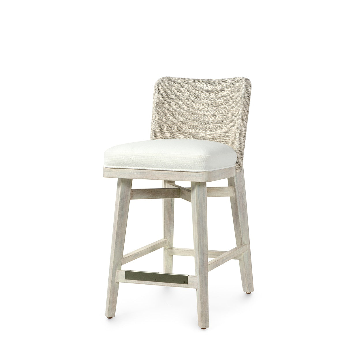 Palecek Furniture I/O BASKET WEAVE 4J / Motor Freight - Rate TBQ Palecek Francis 24" Counter Stool, Whitewash
