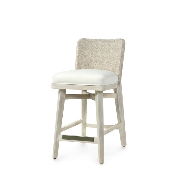 Palecek Furniture I/O BASKET WEAVE 4J / Motor Freight - Rate TBQ Palecek Francis 24" Counter Stool, Whitewash