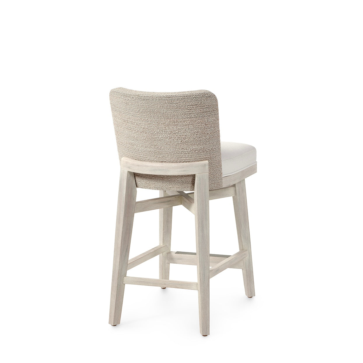 Palecek Furniture I/O BASKET WEAVE 4J / Motor Freight - Rate TBQ Palecek Francis 24" Counter Stool, Whitewash