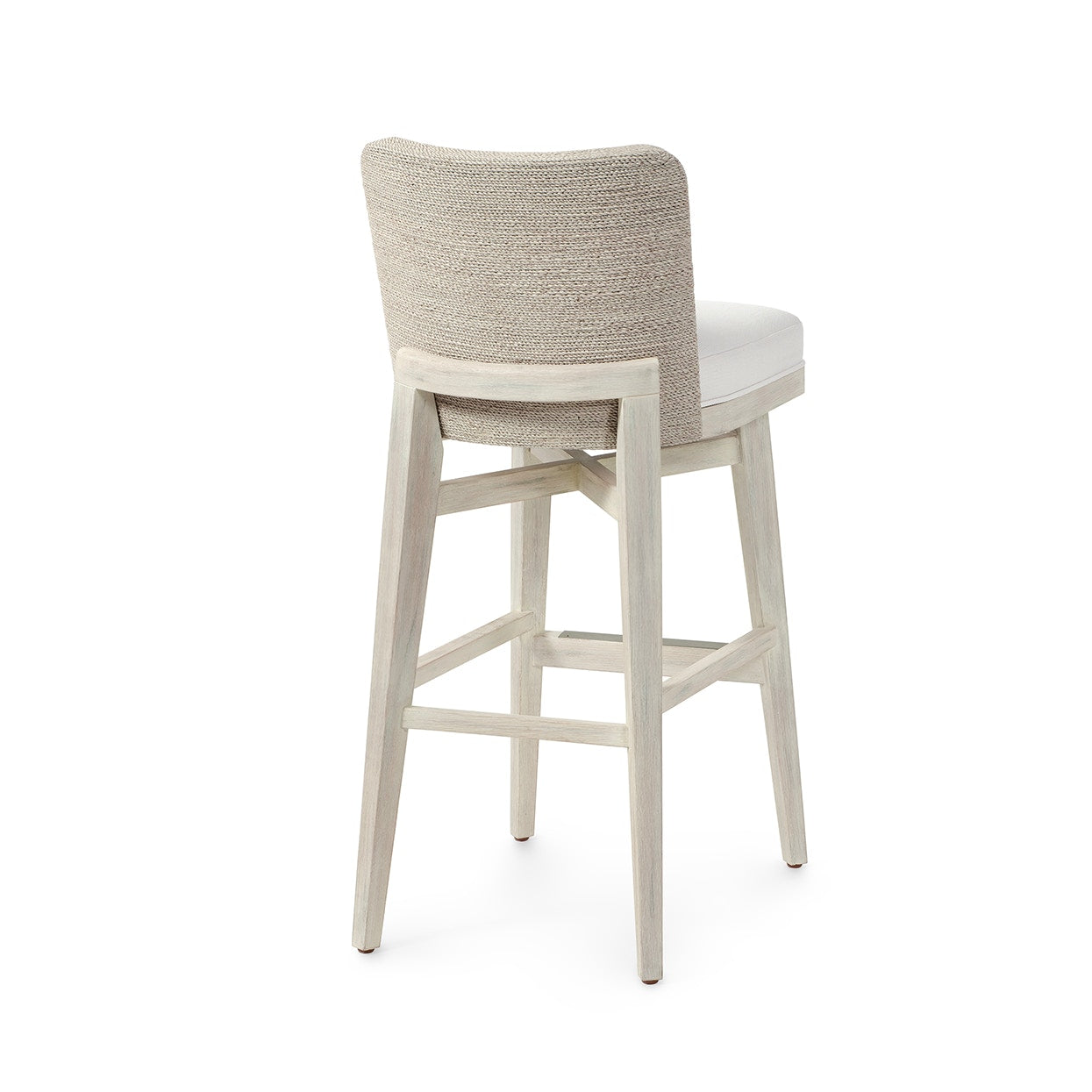 Palecek Furniture I/O BASKET WEAVE 4J / Motor Freight - Rate TBQ Palecek Francis 30" Barstool, Whitewash