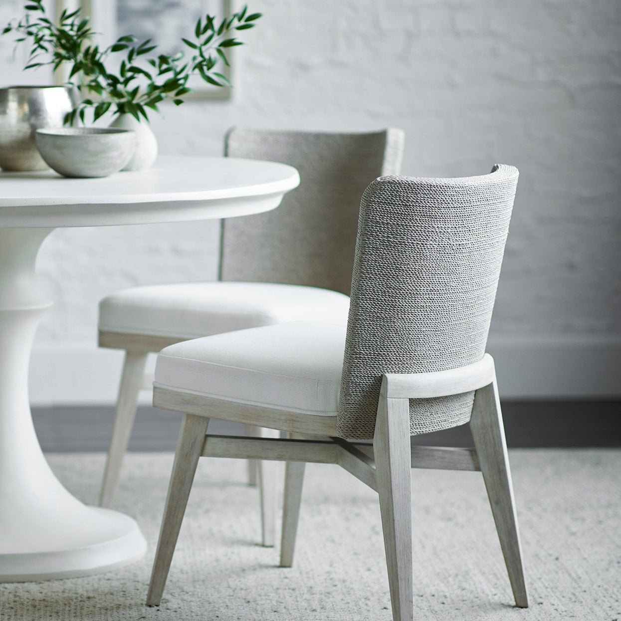 Palecek Furniture I/O BASKET WEAVE 4J / Motor Freight - Rate TBQ Palecek Francis Side Chair Whitewash