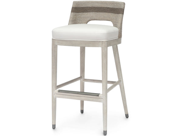 Palecek Furniture I/O SAILCLOTH SALT 64 Palecek Fritz Rope 30" Barstool, Fog White