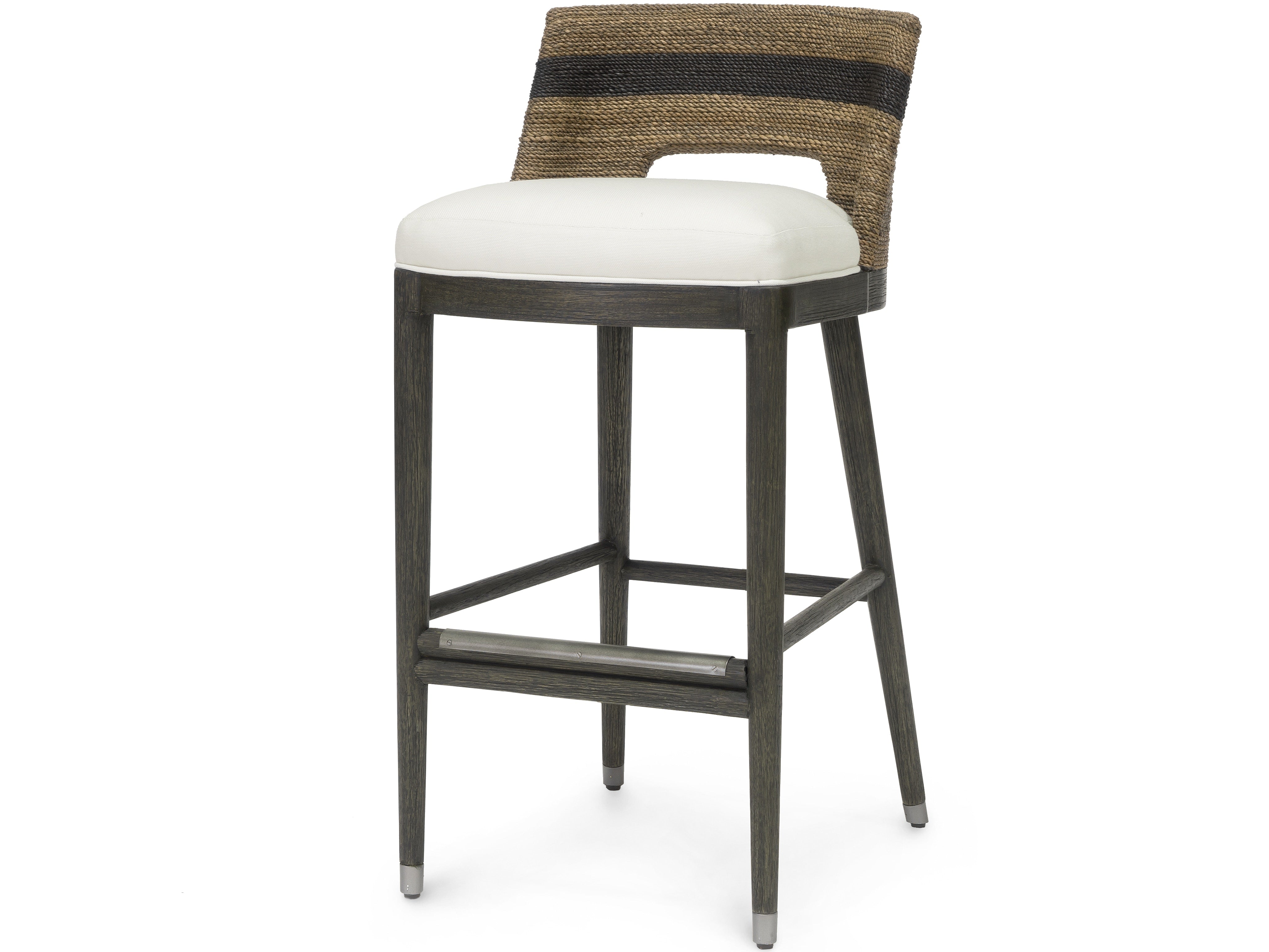 Palecek Furniture I/O SAILCLOTH SALT 64 Palecek Fritz Rope 30" Barstool, Natural