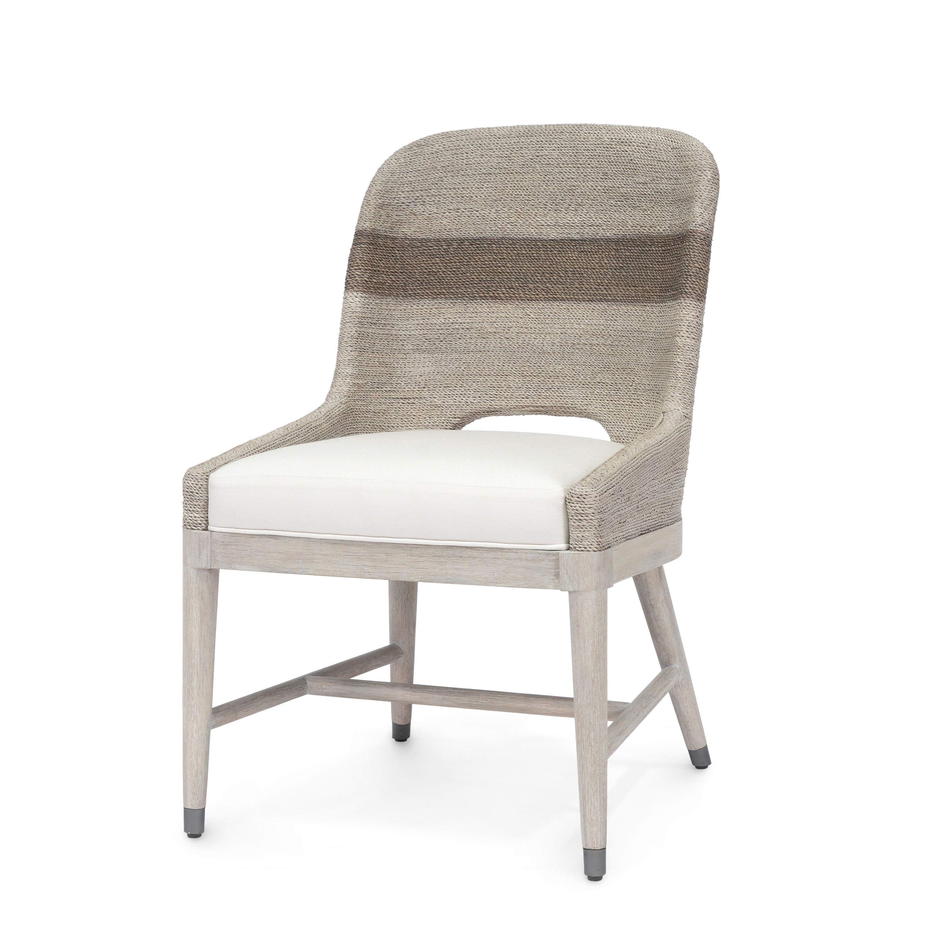 Palecek Furniture I/O SAILCLOTH SALT 64 / Motor Freight - Rate TBQ Palecek Fritz Rope Side Chair Fog White